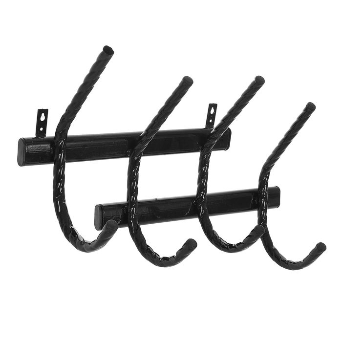Вешалка настенная "4 крючка", цвет черный