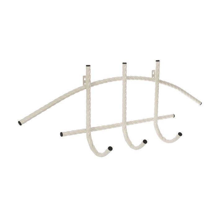 Вешалка настенная "3 крючка", цвет белый