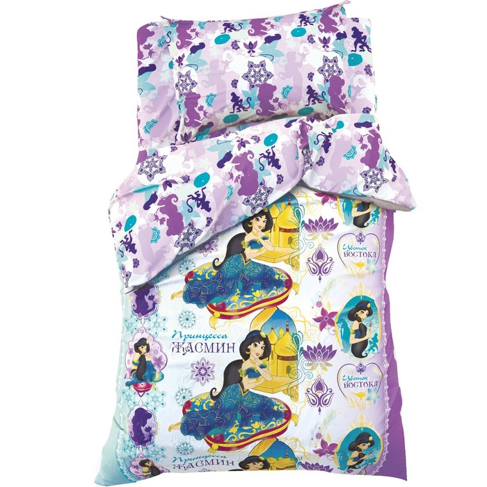 Постельное бельё 1,5 сп "Принцесса Жасмин" , размер 143х215 см, 150х214 см, 50х70 см -1 шт., 100% хлопок, бязь 125 г/м2