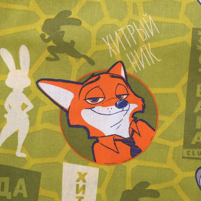 Постельное бельё 1,5 сп "Зверополис" , размер 143х215 см, 150х214 см, 50х70 см -1 шт., 100% хлопок, бязь 125 г/м2