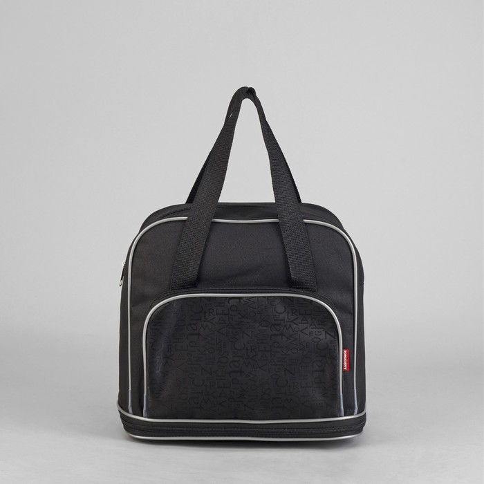 Сумка дорожная на молнии, 1 отдел, наружный карман, цвет чёрный/серый