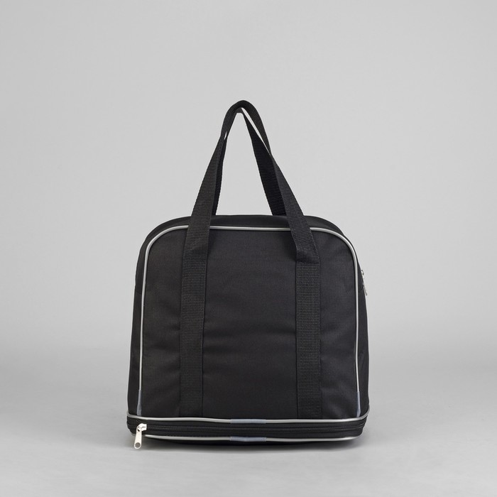 Сумка дорожная на молнии, 1 отдел, наружный карман, цвет чёрный/серый
