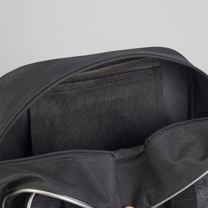 Сумка дорожная на молнии, 1 отдел, наружный карман, цвет чёрный/серый