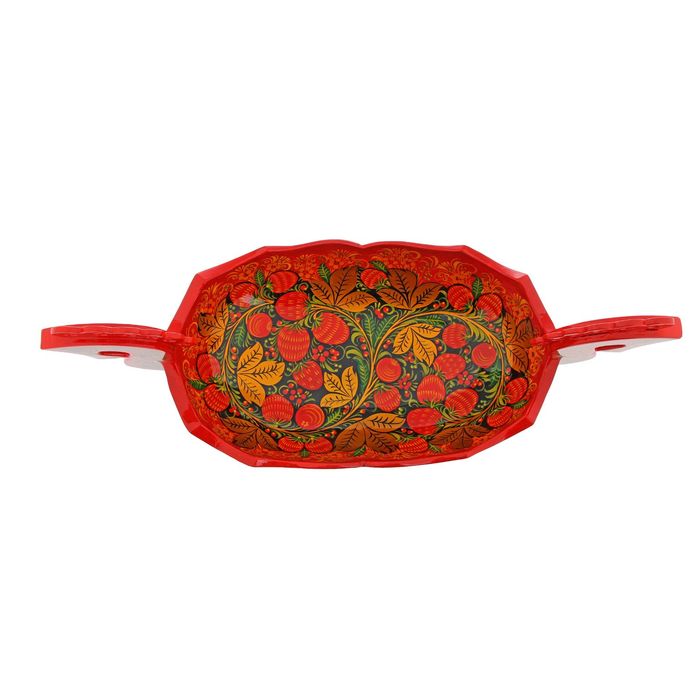 Сухарница «Кони», хохлома