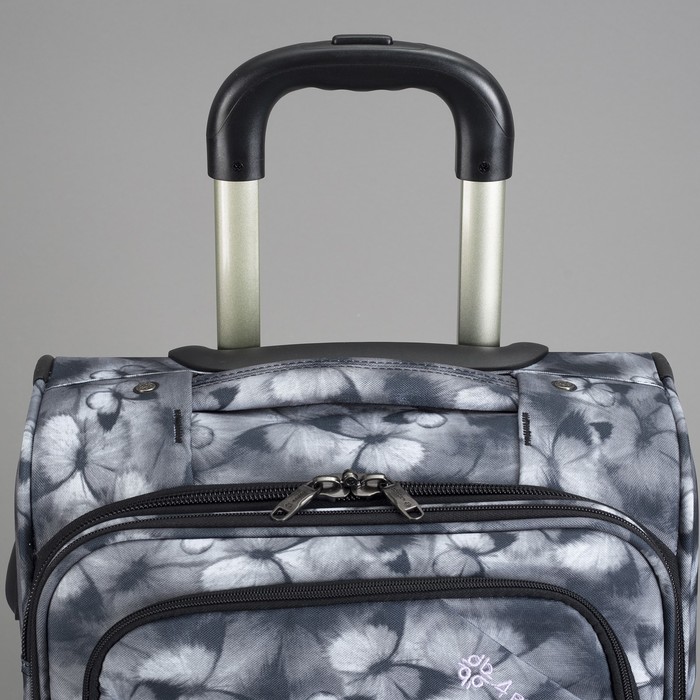 Чемодан малый с расширением 20", 42 л, отдел на молнии, 2 наружных кармана, 2 колеса, цвет серый