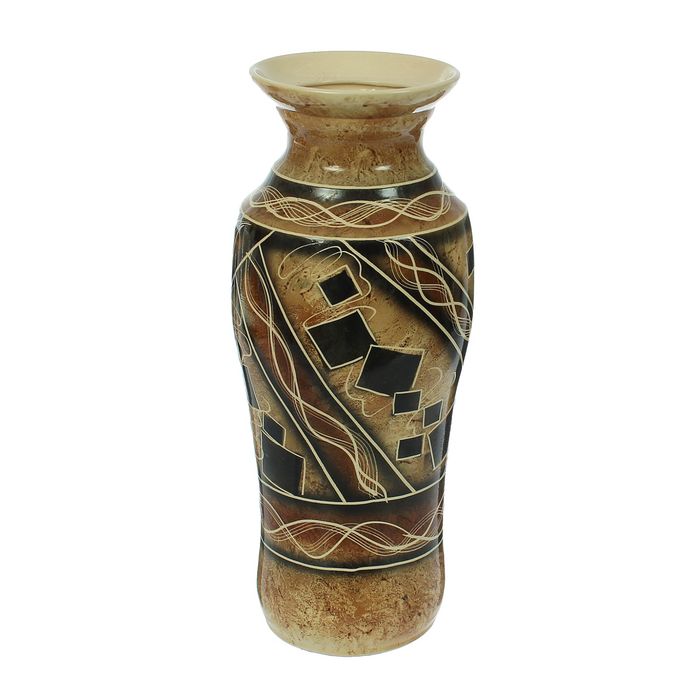 Ваза напольная "Весна" абстракция, коричневая