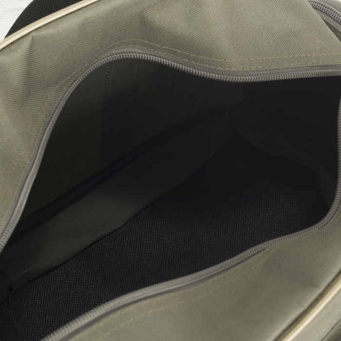 Сумка дорожная на молнии, 1отдел, 4 наружных кармана, длинный ремень, цвет хаки