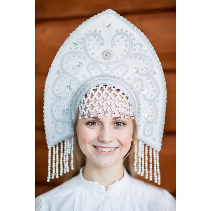 Кокошник "Анна", цвет белый, виды МИКС