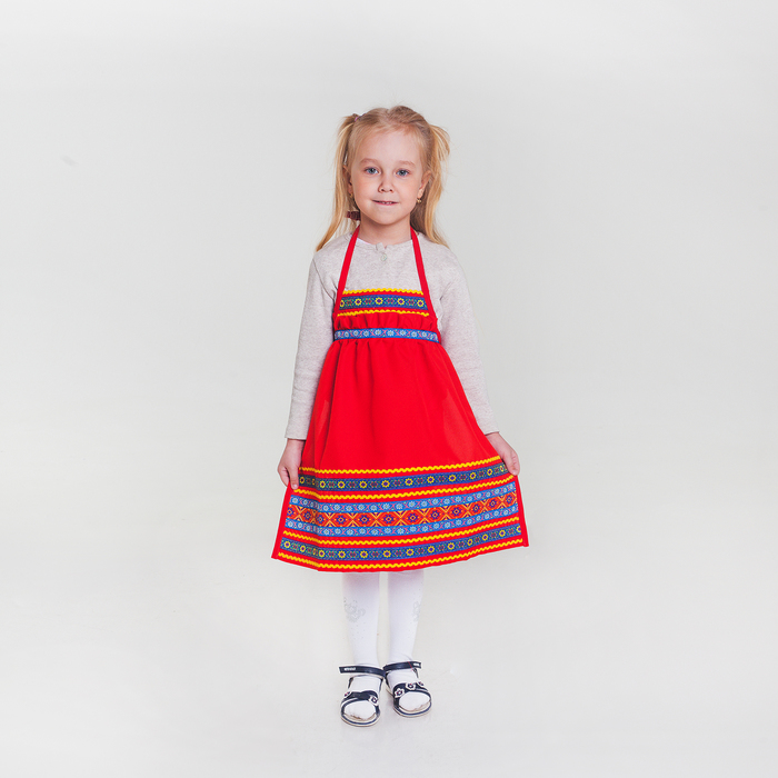 Фартук "Матрёшка", детский, цвет красный