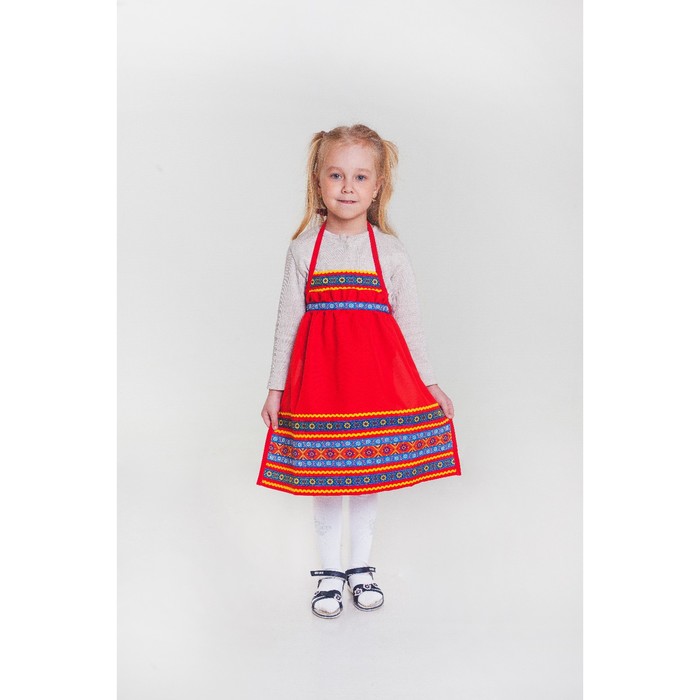 Фартук "Матрёшка", детский, цвет красный