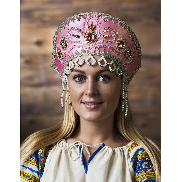 Кокошник "Виктория", цвет розовый, виды МИКС
