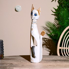 

Сувенир дерево "Кошка" светлая с цветком 60 см
