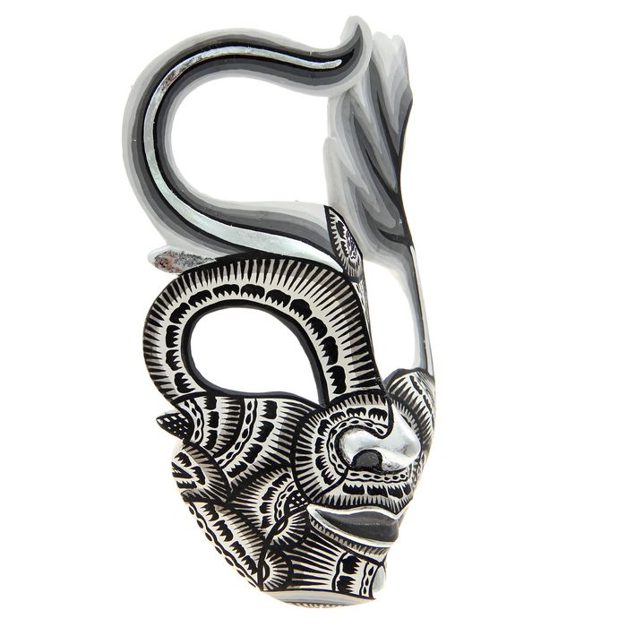 Маска авторская роспись, серая