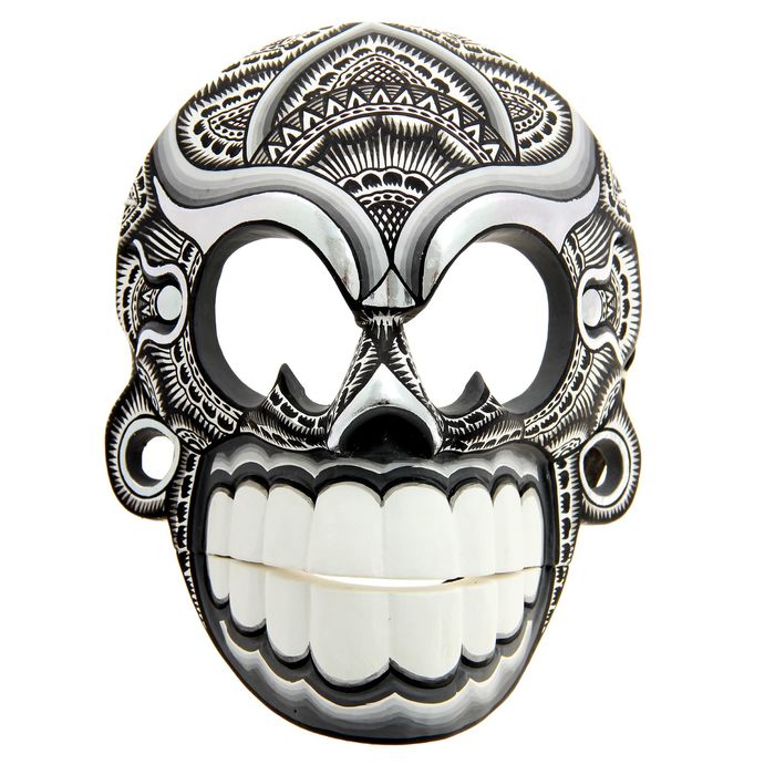 Маска авторская роспись "Дерз", серая