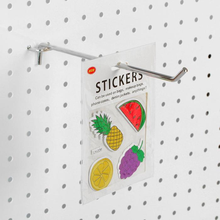 Крючок одинарный для перфорированной панели L25, d4,8мм, цвет хром