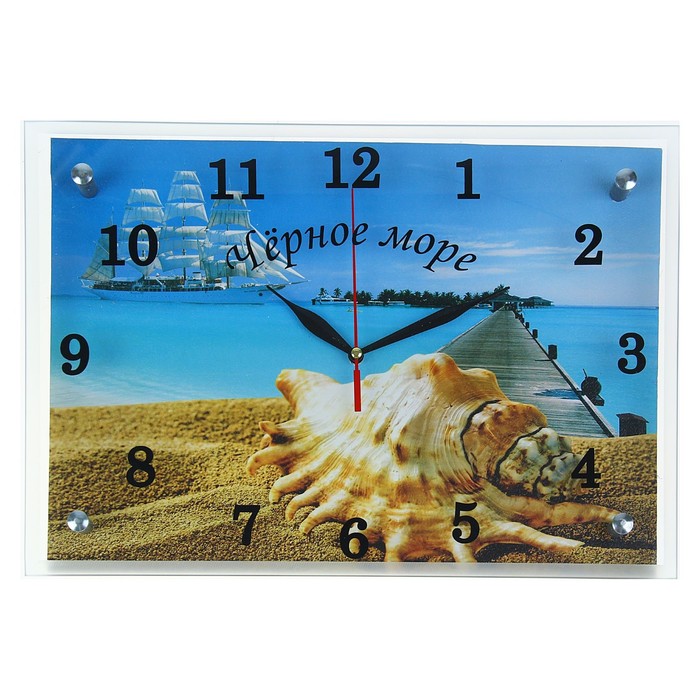 Часы настенные прямоугольные "Морской рай", 25х35 см микс