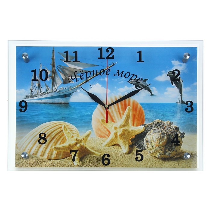 Часы настенные прямоугольные "Морской пейзаж", 25х35 см  микс