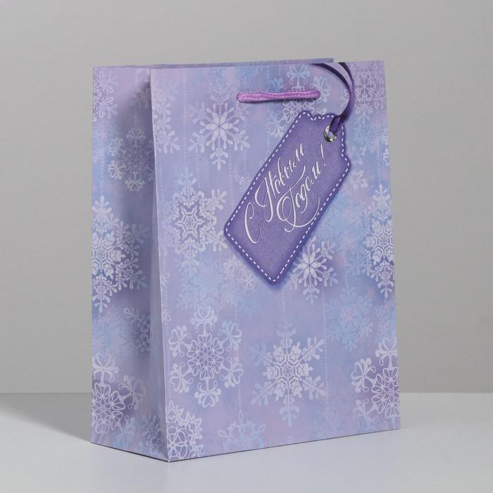 Пакет ламинированный вертикальный «Снежинки», 18 × 23 × 8 см