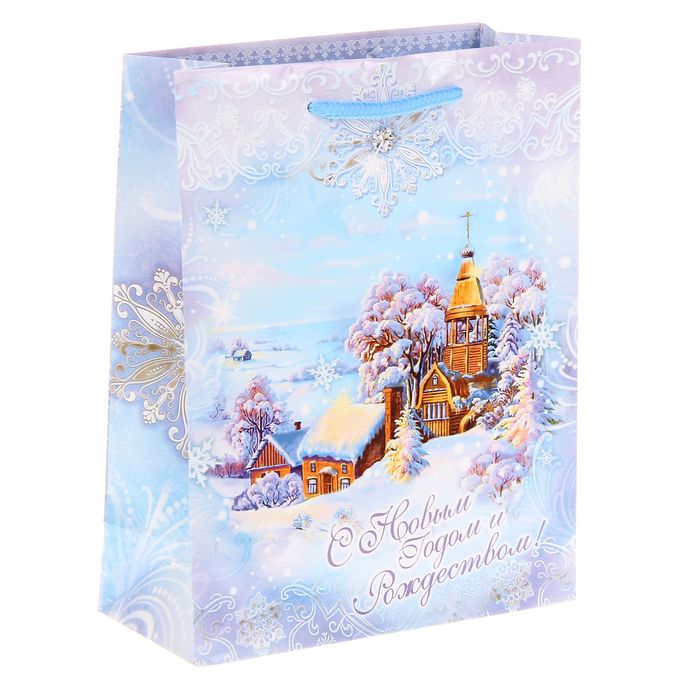 Пакет ламинированный вертикальный «Снежная сказка», 18 × 23 × 8 см