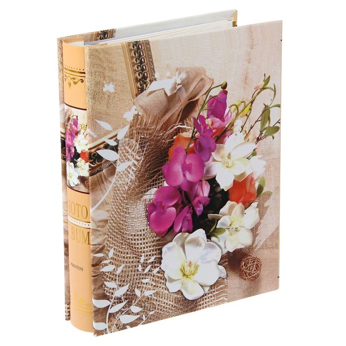 Фотоальбом магнитный на 20 листов "Цветочная композиция" в коробке, микс
