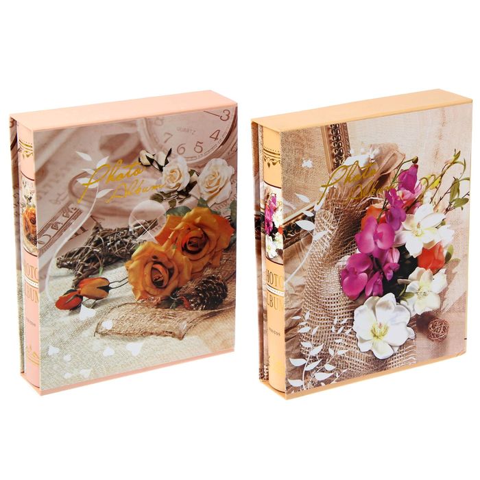 Фотоальбом магнитный на 20 листов "Цветочная композиция" в коробке, микс