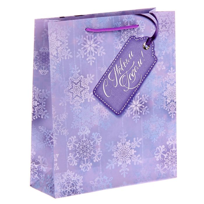Пакет ламинированный вертикальный «Снежинки», 23 × 27 × 8 см