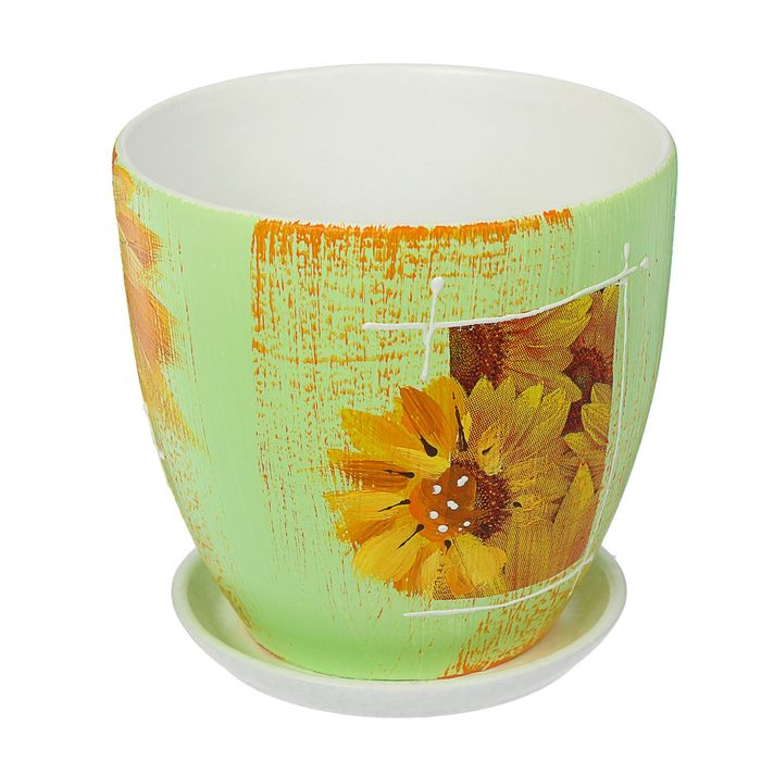 Кашпо "Подсолнух" высокое овальное 1,5 л