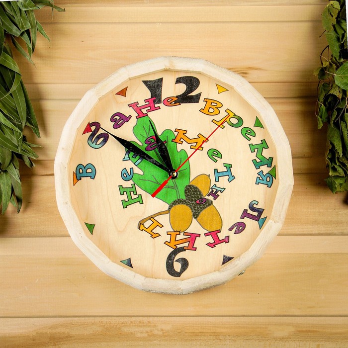 Часы банные бочонок «В бане время летит незаметно»