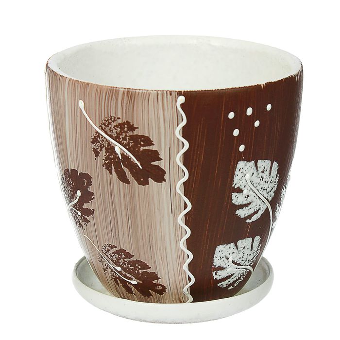 Кашпо "Акварель" кофе, высокое овальное 0,8 л