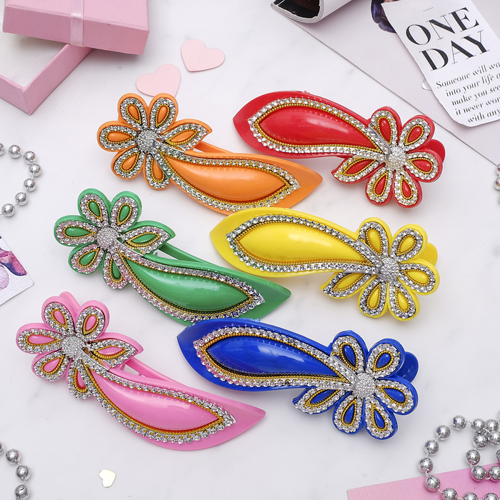 Краб для волос боковой "Сюита" лилия, микс