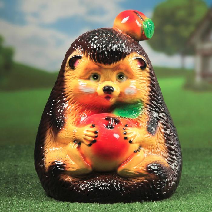 Садовая фигура "Ёж с яблоками" глянец