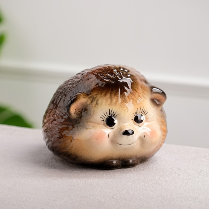 Копилка "Ёжик" глянец, коричневая