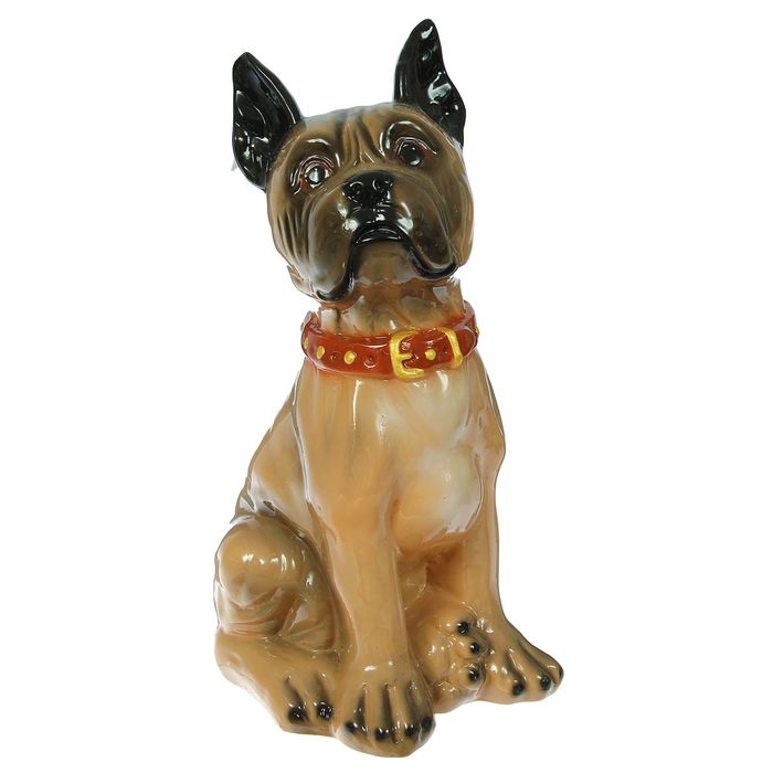 Копилка "Собака боксёр" глянец, бежевая