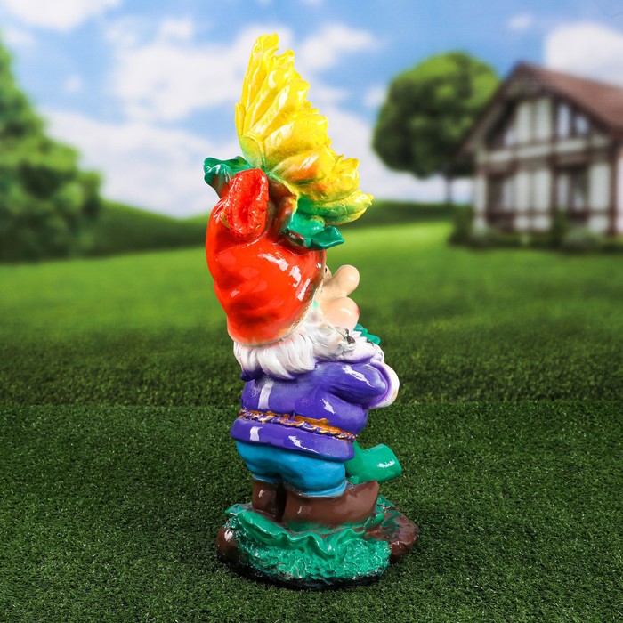 Садовая фигура "Гном с подсолнухом", 54 см