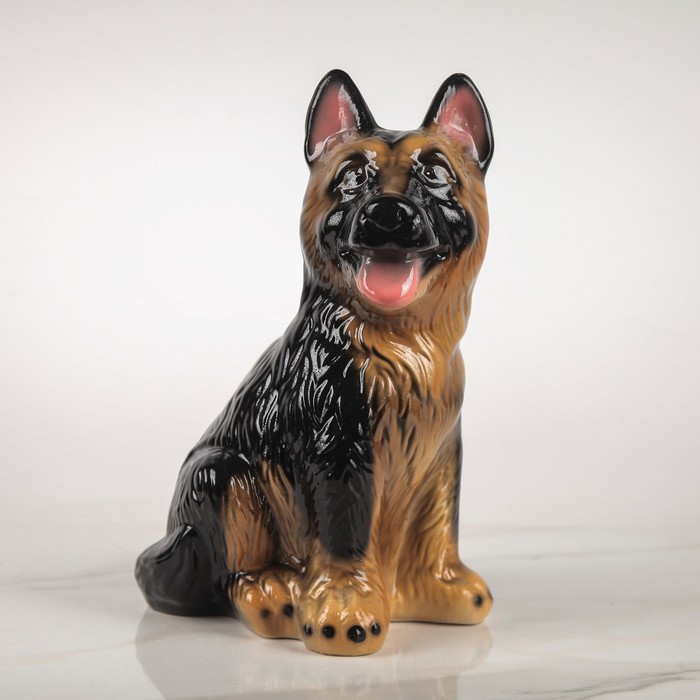 Копилка "Овчарка" глянец, чёрно-рыжая