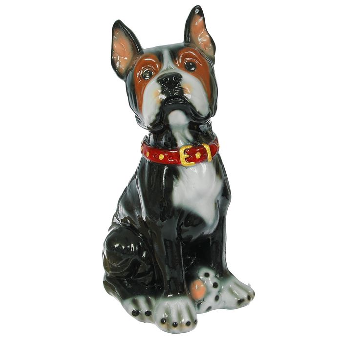 Копилка "Собака боксёр" глянец, чёрный