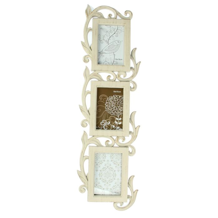 Фоторамка на 3 фото 10х15 см "Ростки" бежевая