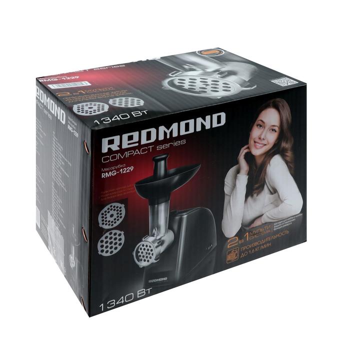 Мясорубка Redmond RMG-1229, 800 Вт, 1.6 кг/мин, насадка для колбас