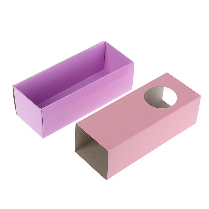 Коробка для сладостей, пенал, 15 х 6 х 5 см, нежно-розовый/ирис