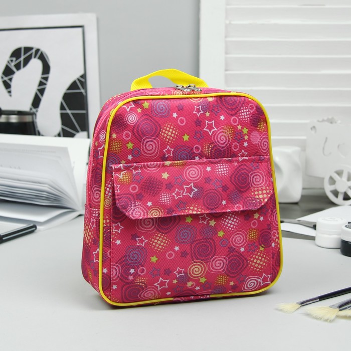 Рюкзак детский на молнии "Цветы", 1 отдел,1 наружный карман, розовый