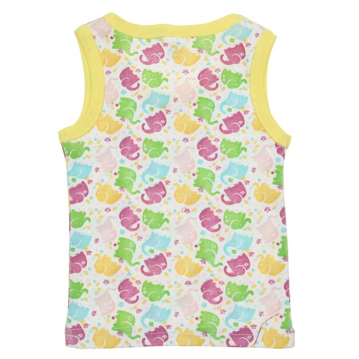 Майка для девочки, рост 74 см (48), цвет белый/жёлтый (арт. 211)