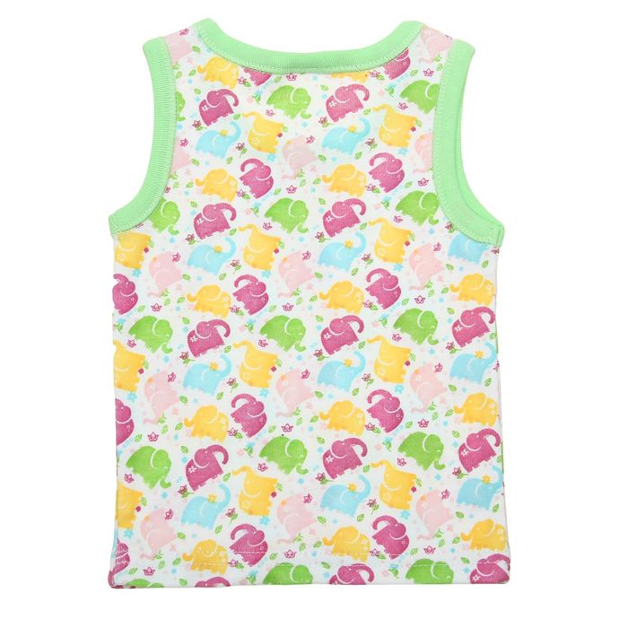 Майка для девочки, рост 68 см (44), цвет белый/зелёный (арт. 211)