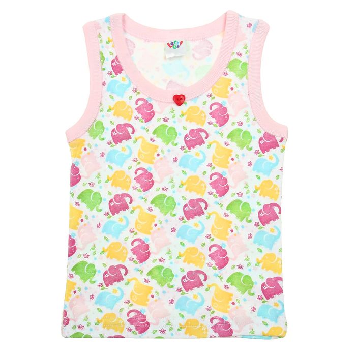 Майка для девочки, рост 62 см (40), цвет белый/светло-розовый (арт. 211)