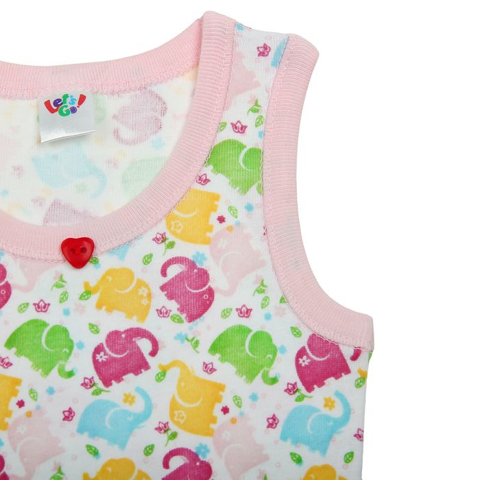 Майка для девочки, рост 62 см (40), цвет белый/светло-розовый (арт. 211)