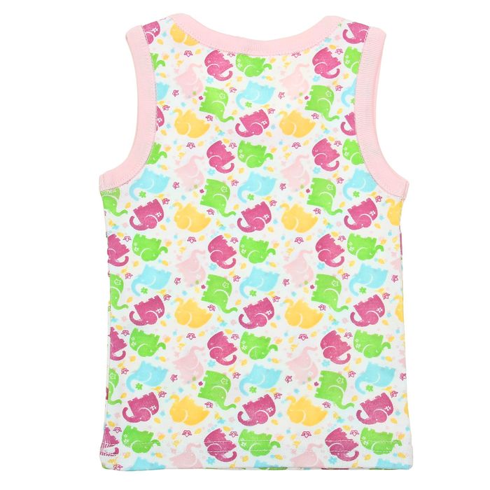 Майка для девочки, рост 62 см (40), цвет белый/светло-розовый (арт. 211)