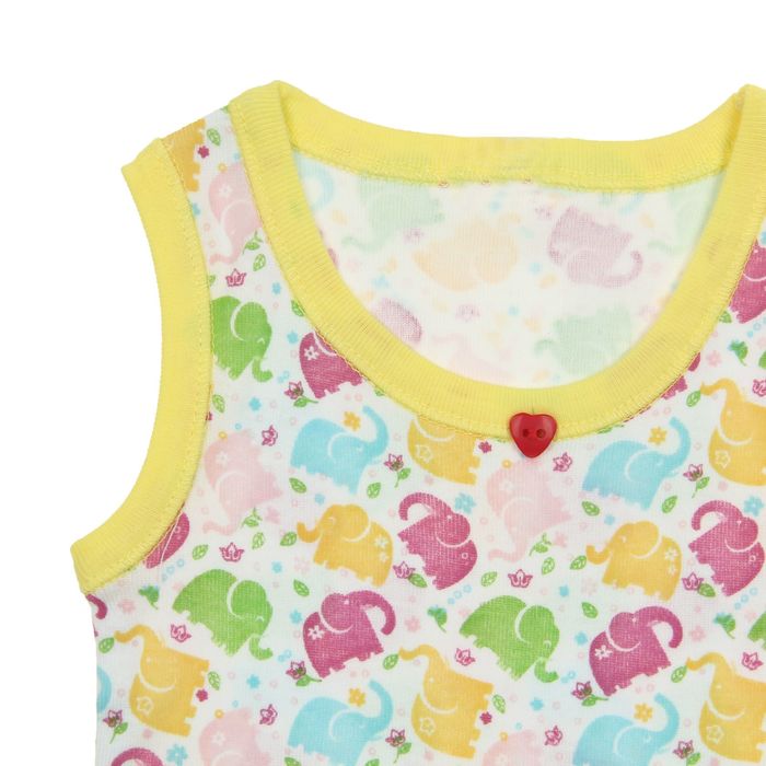 Майка для девочки, рост 68 см (44), цвет белый/жёлтый (арт. 211)