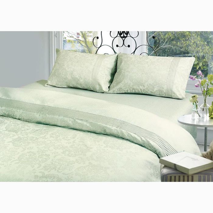 Постельное бельё THE EMPIRE GOLD LINE «Pearl» дуэт, размер 247х260 см, 145х215 см- 2 шт., 50х70 см-2 шт., оливковый