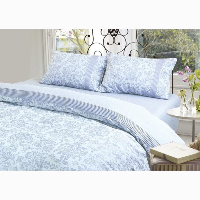 Постельное бельё THE EMPIRE GOLD LINE «Pearl» евро, размер 247х260 см, 200х220 см, 50х70 см-2 шт., светло-голубой