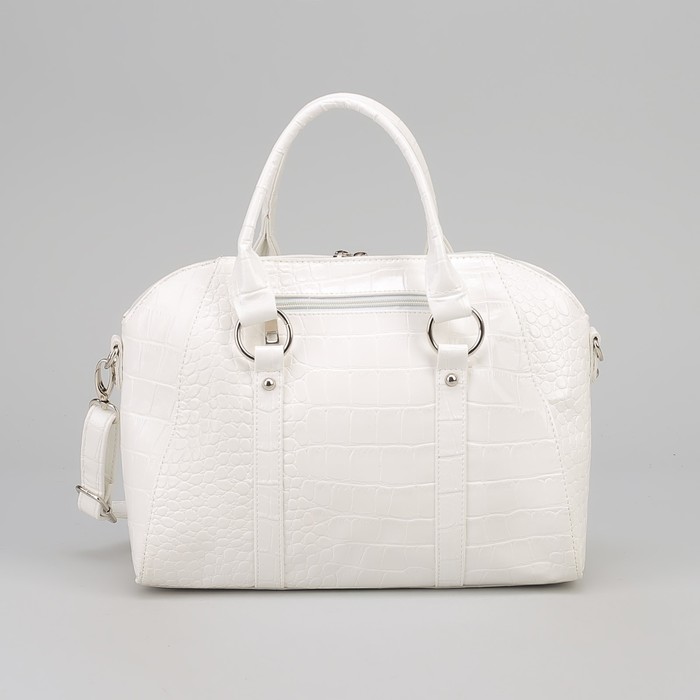 Сумка женская на молнии, 1 отдел, 1 наружный карман, белая