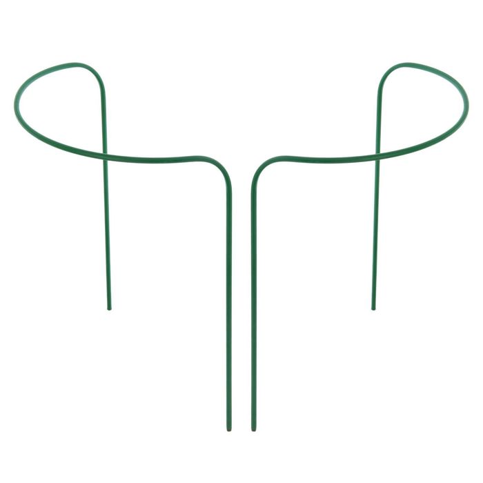 фото Кустодержатель, d = 40 см, h = 70 см, ножка d = 1 см, металл, набор 2 шт., зелёный, парный весна